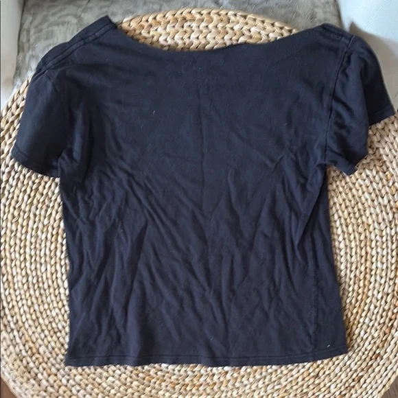 Black Crop Top with Bold Graphic Design - Picture 5 of 5